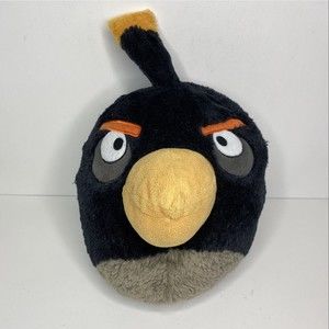 Angry Birds Rovio Plush Black Backpack Bag Zipper Stuffed Animal 17"